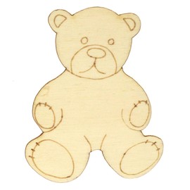 10x Wooden Teddy Bear Craft Shapes 3mm Ply Baby Nursery Kids Toy(15 x 12cm,No Hole)
