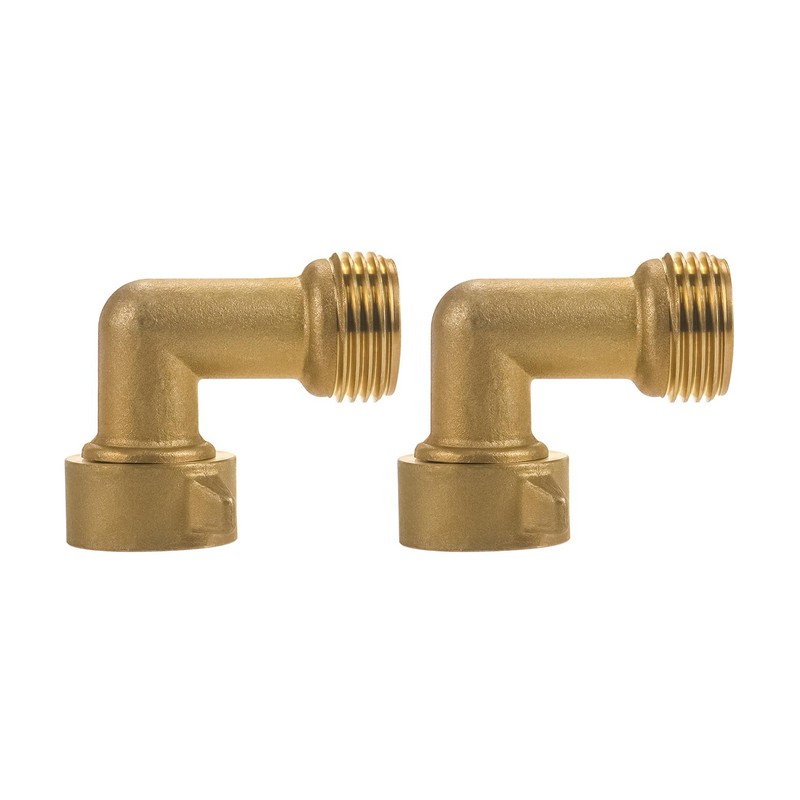 2 Pack 90 Degree Garden Hose Elbow, 3/4'' Brass Garden
