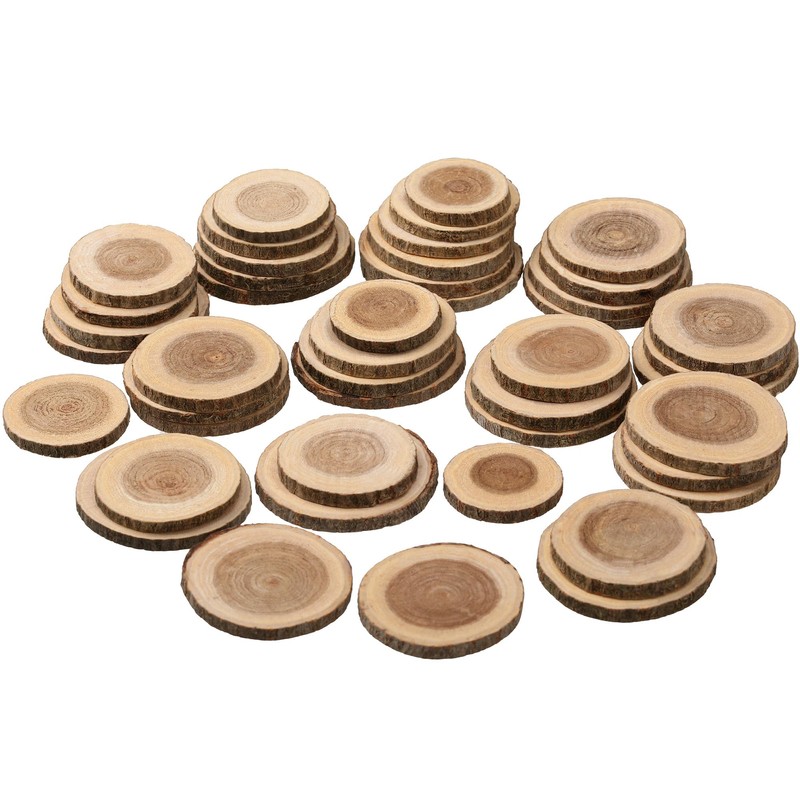 Natural Small Wood Slices for Crafts, 1.2"-2.5" Unfinished Wood Pieces