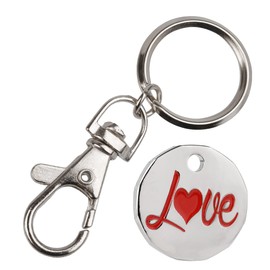 Harts 1 unit New Shape £1 coin Trolley Tokens Keyrings Supermarket Locker (Love)