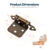 Ravinte Antique Bronze Cabinet Hinges, 1/2 Inch Overlay, 50 Pack