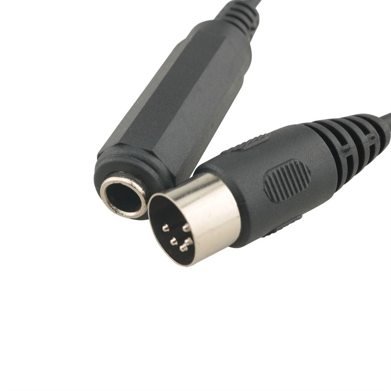 Ruiwaer Black 6.35mm Female 1/4'' TRS to DIN 5 Pin