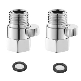 TopHomer 2PCS Water Flow Control Valve, Brass Shut Off Valve for Handheld Shower, Water Volume Adjust Valve, Shower Head Flow Control Valve, Water Pressure Regulator