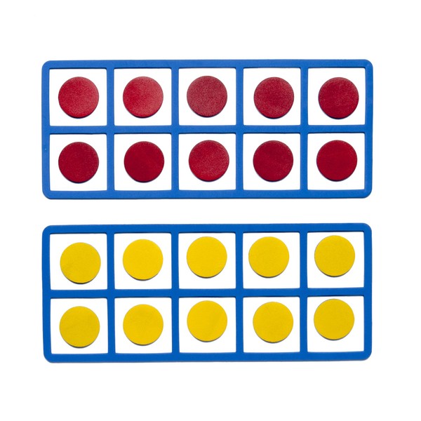 Learning Advantage Giant Magnetic Foam Ten Frames - In Home Learning Manipulative for Early Math - 2 Frames with 20 Disks - Teach Number Concepts, Addition and Subtraction