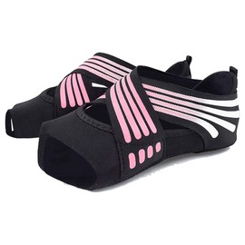 ABIRAM Yoga Socks Toeless Non-Slip Grips & Straps, for Pilates, Barre, Ballet, Bikram, Workout for Women