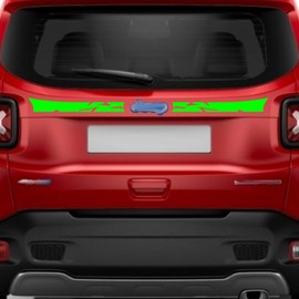 Sticker Set Stripes Rear Vintage Tailgate 4x4 Star SUV Jee Renegade Car Decal c.2306 (069 Neon Green)