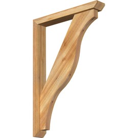 4"W x 26"D x 38"H Funston Slat Rough Sawn Bracket w/Offset Brace, Western Red Cedar