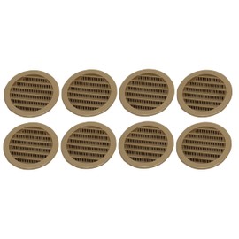 3" Round Green or Tan Plastic Louver Soffit Air Vent Reptile Screen Grille Cover (8, Tan)