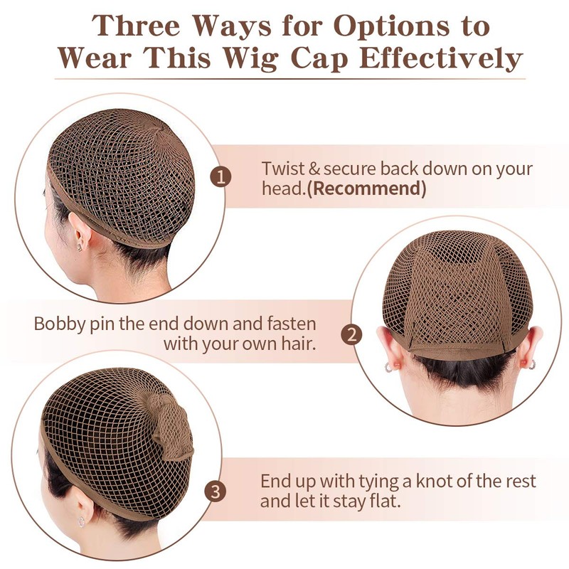 Dreamlover Dreamlover Mesh Wig Caps for Long Hair, Brown Wig