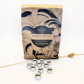 (500pcs) XL Tattoo Ink Cups Plastic Free, Wheat Straw Material Multiple Sizes (25mm XL)