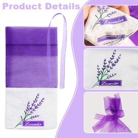 IJHYGD Pack of 40 Lavender Bags, Scented Bags, Lavender Bags, Empty Bags, Lavender Bags, Lavender Bags, Fabric Bags, Small Lavender Bags for Filling (Dark Purple)