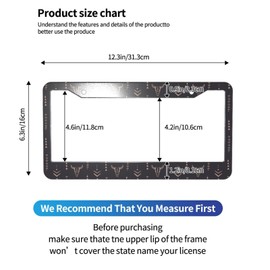 2 Pack Western License Plate Frames for Women Men Cow Print Car Accessories