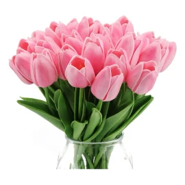 Ramo De Tulipanes Artificiales,tulipanes Rosados Artificiales De Tacto Real,30 Piezas De Flores,tulipanes Falsos Para Oficina,boda,fiesta,hogar,cocina,jardín,decoración,centros De Mesa(rosa,30 Unidade