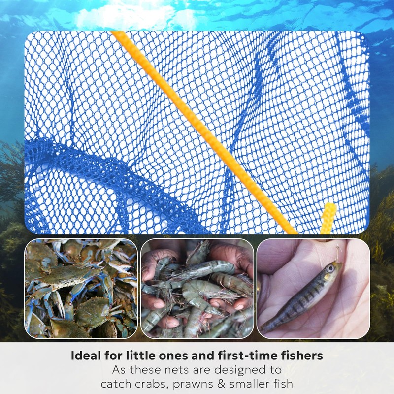SF 2 Packs Portable Crab Drop Net with Net Bait