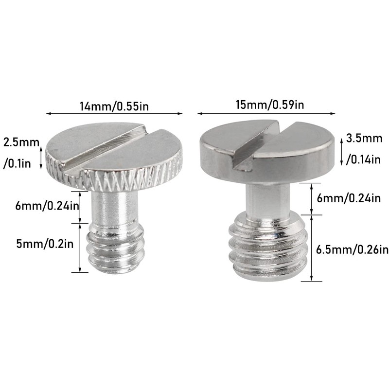 Camera Quick Release Screw LUORNG 3PCS 3/8 Inch and 3PCS