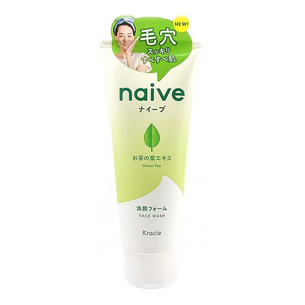 Naive Facial Cleansing Foam (Contains Tea Leaf Extract), 4.6 oz (130 g) x 8 Packs