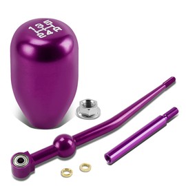 Auto Dynasty Compatible with Civic/Del Sol/CRX/Integra Single Bend Short Throw Shifter + 5-Speed Gear Knob + 3.75" Extension Kit, Purple