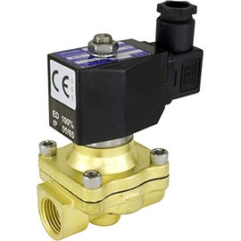Duda Diesel 2W16015N:220v 16 mm 1/2" NPT Normally Closed Brass NBR 2-Way Solenoid Valve, NPT Female Connector, Brass