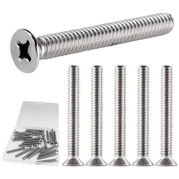 Cionyce 25PC Flat Head Phillips Machine Screws 1/4-20 x 2",