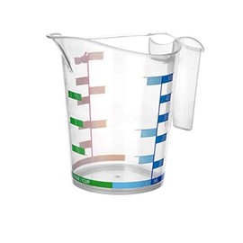 On On Express Measuring Cup Multi-Purpose Liquid and Dry Plastic Colored Measure Cup (12 oz-1.5 cup-500 ml-5 DL-500 gr-0.5 Lt) Non-Slip silicone base-Break resistant (1, 500 ML12 Oz)
