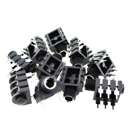 SQXBK 10PCS Mono Jack Panel Mount Connector Female Socket Stereo Headphone Jack PCB Panel Mount Black 6Pin Socket for Media Player MP3 Player MP4 Player and AV Device