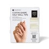 FingerPaints Coffin Shape Half Well Tips, Flexible, Quick to Apply