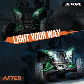 KEMIMOTO KRX 1000 Fang Lights Front LED Street Legal Light Kits Compatible with Kawasaki Teryx KRX 1000 2020+ & KRX 4 1000 2023+ LED Grille Accent Lights Front LED Lights