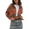 CHYRII Womens Button Down Flannel Shirts Long Sleeve Plaid Shacket