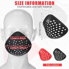 Sratte 2 Pcs 3D Mask Silicone Face Shaping Shell Inner Bracket Mask Cosplay Props Adult Inner Face Cover Costume(Red, Black)