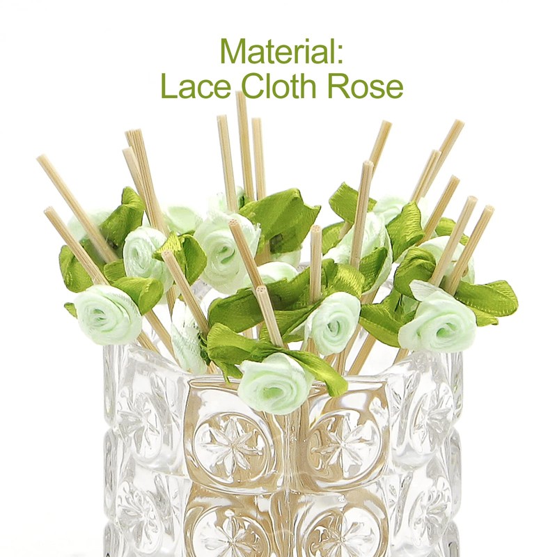 Minisland Green Rose Flower Cocktail Picks, 4.7 Inch Long Bamboo
