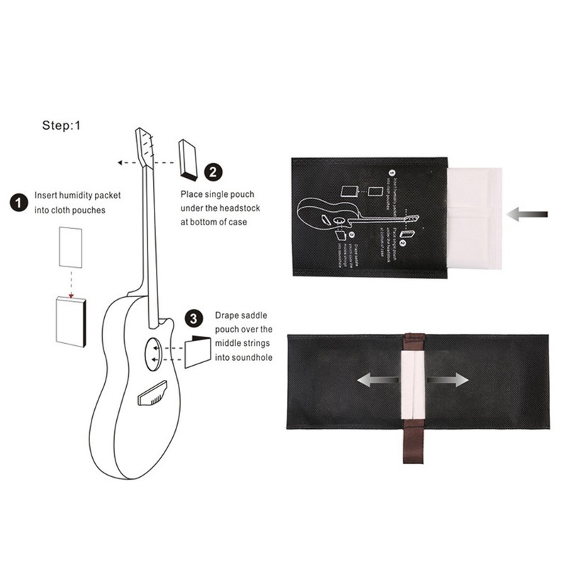 3PCS Guitar Humidifier Packs Humidity Control Bag Dual Way Humidification