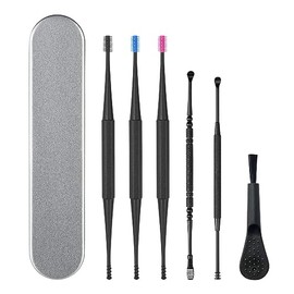 Vicloon Vicloon Ear Wax Removal, 7pcs Ear Cleaning Kit, Ear Pick Ear Tools Set with Storage Box and Brush, New Turbofan Structure Ear Cleaner, Ear Wax Remover with One-Piece Earsafe Design for Adult and Kid
