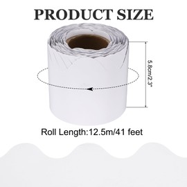 PATIKIL Pin Board Border, 41 Foot Poster Board Cork Decoration Trim Wave Edge Borders Wall Decoration for Classroom Office Locker White