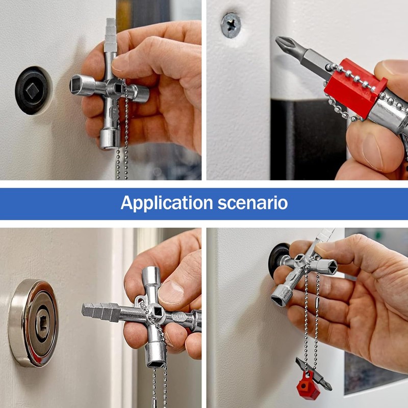 kaiyaya 2 pieces 4-way multifunctional key, triangular key, control cabinet