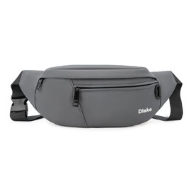 Waterproof Fanny Pack for Women & Men – Lightweight Adjustable Belt Bag with Hidden Zipper, Large Capacity for Phone, Tablet, Travel, Running, Hiking,Grey