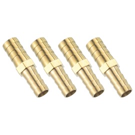sourcing map 4 Pcs Brass Hose Barb Fitting Straight Connector Coupler, 1/2" x3/8" ID Brass Fitting Air Hose Fittings Reducer for Connecting Water Fuel Air, Oil Hoses