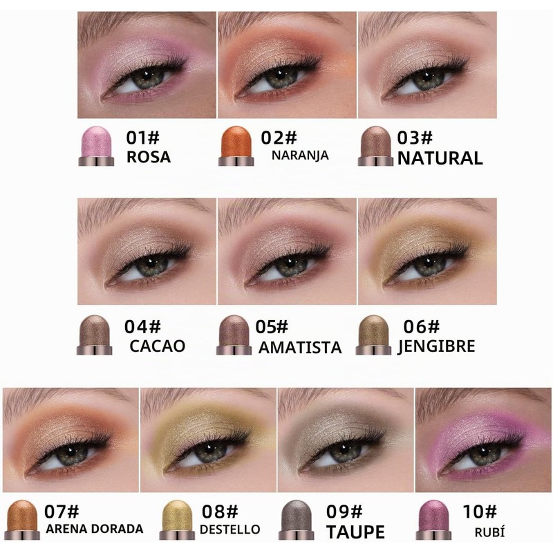 Barra de sombra de ojos impermeable con esponja mezcladora