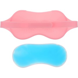 Máscara de Gel de Silicona para Ojos, Compresa Fría y Caliente, y Flexible, Color Rosa, Antifaz para Dormir y Aliviar Fatiga Ocular, Uso en Viajes y Descanso Nocturno