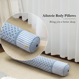 Body Pillows for Adults 47in Cylinder Pillows, Skin-Friendly Cover Detachable Bolster Pillows for Sleeping(Blue)