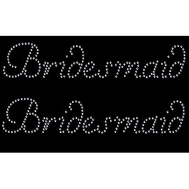 CrystalsRus 2 x Bridesmaid iron on rhinestone transfer for hen party diamante bridal transfer