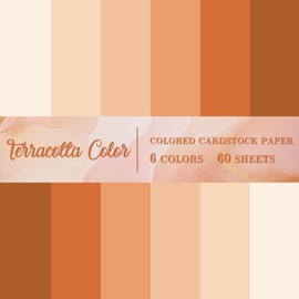 AnyDesign 60 Sheet 8.5 x 11 Inch Terracotta Colored Card Stock Paper Gradient Color Thick Paper Cards Colored Scrapbook Paper for Prints DIY Arts Crafts School Office Home Supplies, 65lb