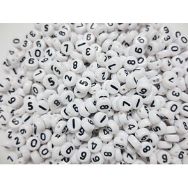 500 White Number Beads 7mm Round Number Beads for Making Original Accessories