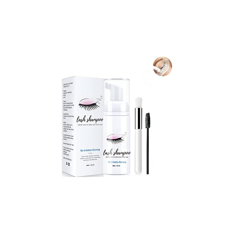 Eyelid Foaming Cleanser With A Brush Mascara Remover, Eyelash Extension
