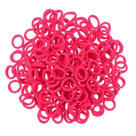 200 Pcs Solid Color Cotton Hair Ties for Women Girls' Elastics Hair Ties Seamless Ponytail Holder (hotpink)