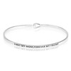 SM Inspirational Positive Message Engraved Thin Cuff Bangle Bracelets for