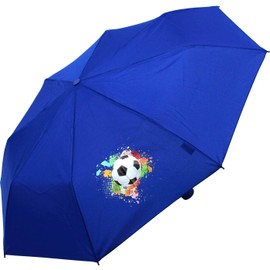 Children's Umbrella Boys Mini Pocket Umbrella Light Kids Blue, Football., Pocket umbrella hand opener
