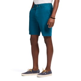 IZOD Men's Saltwater 9.5" Flat Front Chino Short, Solid Legion Blue