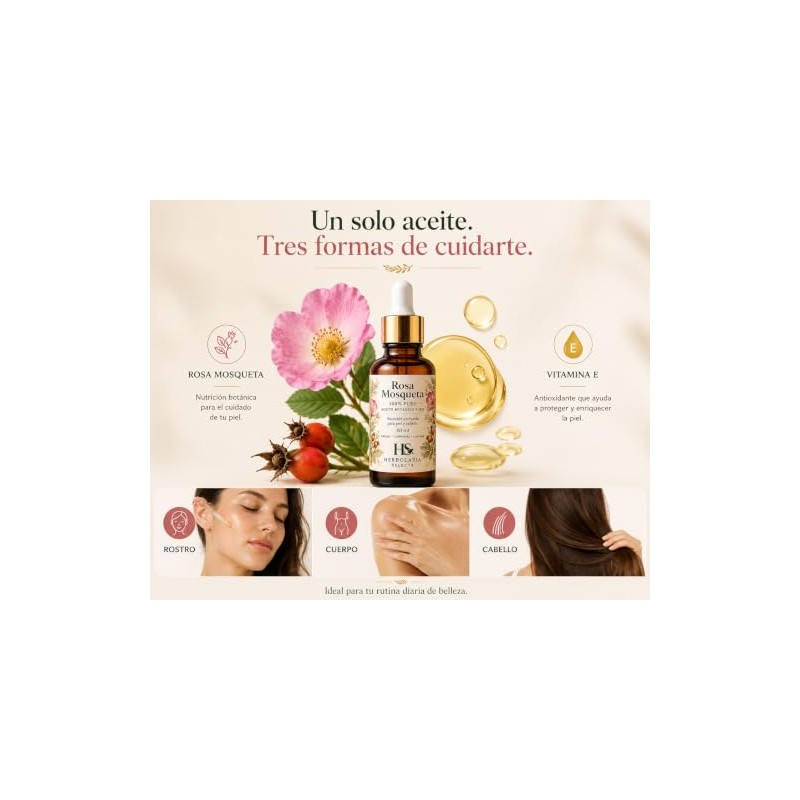 Aceite de Rosa Mosqueta 100 Puro 30 ml con Vitamina