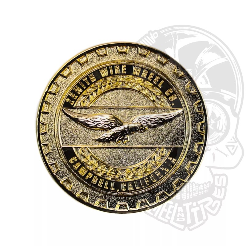 Zenith All Gold Metal Wire Wheel Chip Emblems, Size 2.25",