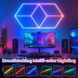Alolight Hexagon LED Garage Lights RGB, 14 Pack, Music Sync, App & Remote Control, Garage Game Room Home Bar